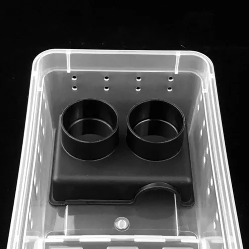Vista 3 de Reptile Feeder Bowl with Split Use PP Black for Small Pets
