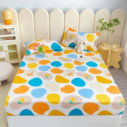 Vista 12 de Sábana bajera tamaño individual suave y acogedora, de algodón lavado, de algodón cepillado, para dormitorio de niños y niñas, funda de almohada