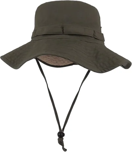 Vista 12 de Sombrero de pescador de ala ancha con protección UV, sombrero Boonie, sombreros de pesca, senderismo, safari, sombreros al aire libre para hombres