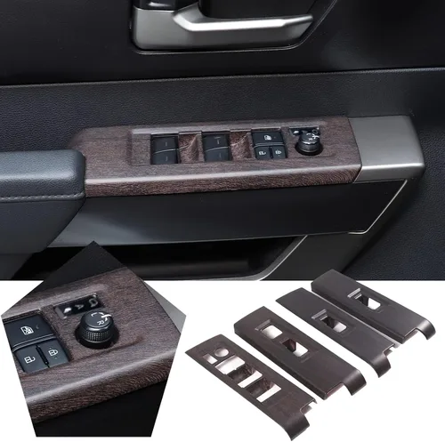 Vista 19 de Cubierta protectora para panel de botón de elevación de ventana de puerta de automóvil compatible con Toyot@Tundra/Sequoia 2022-2024, cubierta