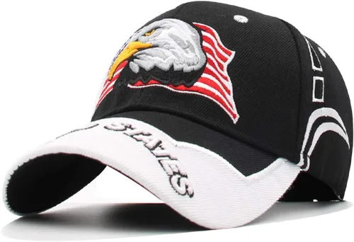 Vista 11 de Anna-Kaci Gorra de béisbol con velcro ajustable en relieve en 3D con bandera estadounidense de Estados Unidos