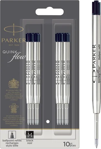 Vista 11 de Parker Quinkflow - Recambio de tinta para bolígrafo, punta media, color negro