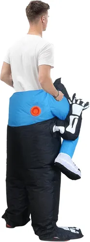 Vista 5 de IHGYT Inflatable Skeleton Carry Me on The Shoulder Costume Ride Costumes Air Blow up Suit party dress Halloween and Christmas Cosplay Adult