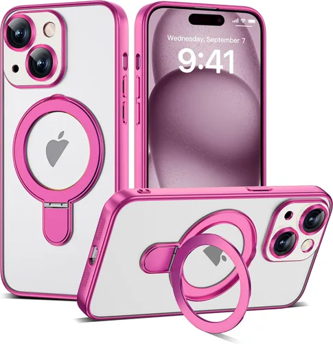 Vista 19 de Funda compatible con iPhone 12 con soporte de anillo magnético invisible [compatible con Mag-Safe] [Protector completo de lente de cámara] Funda