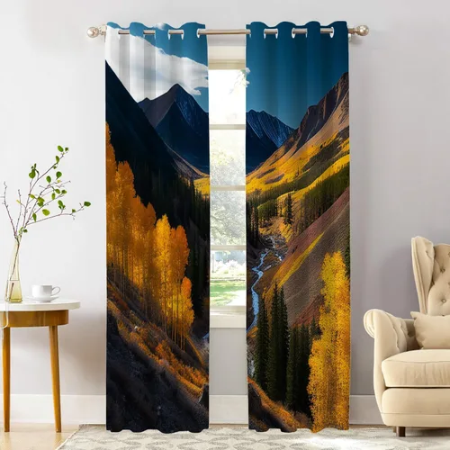 Vista 52 de Shrahala Blue Bright Blackout Curtain Tiers, Colorful Acrylic Paint Pour Abstract Design Kitchen Valance Light Blocking Tier Drapes with Rod Pocket