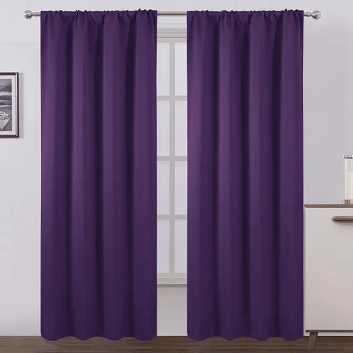 Vista 42 de LEMOMO Cortinas opacas de 42 x 54 pulgadas, juego de 2 paneles de cortinas con aislamiento térmico para oscurecer la habitación