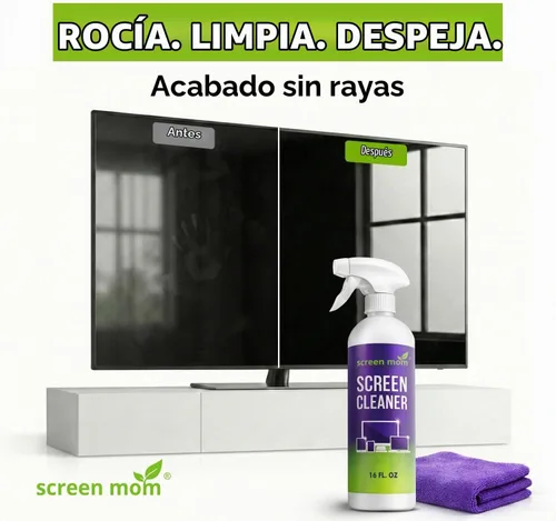 Vista 3 de Kit para limpiar pantallas: ideal para pantallas LCD y LED de televisor, computadora, laptops e iPads. Cada botella grande de 16 onzas rinde 1572