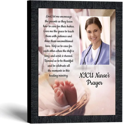 Vista 15 de NICU Nurse Gift, Nurse’s Prayer Thank You Gift, Photo Frame Wall Art Barnwood
