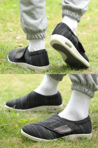 Vista 6 de Zapatos para diabéticos para mujer, zapatos casuales ajustables para caminar, zapatos anchos para ancianos, pies hinchados, antideslizantes, cojín