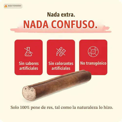 Vista 4 de Natural Farm Cold-Dried™ Bully Sticks de 6 pulgadas (5 unidades) - Masticables para perros sin olor, con alto contenido de proteínas, 100% carne