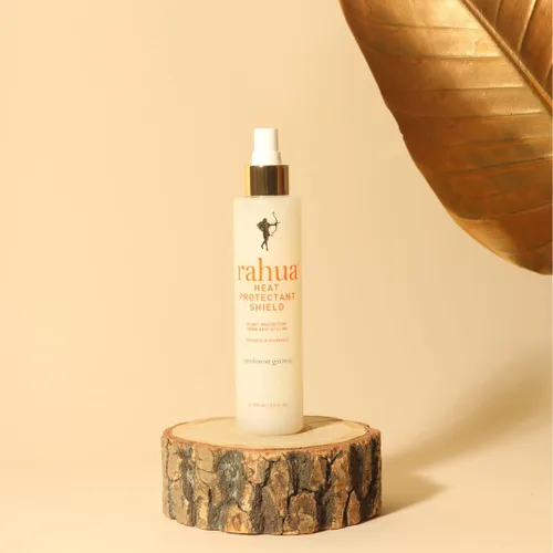 Vista 5 de Rahua Escudo protector de calor – Imprimación de peinado sin silicona y spray térmico – Con aceite de Rahua amazónico, manteca de karité e hibisco