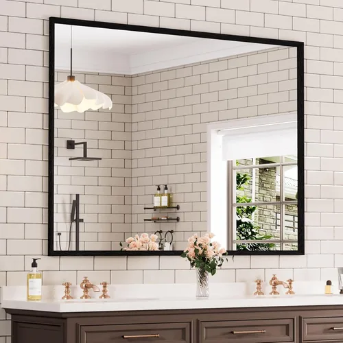 Vista 68 de WEER - Espejo de baño con luces LED, 50x70cm, espejo de tocador montado en la pared, 3 colores regulables, almohadilla antiempañante retroiluminada