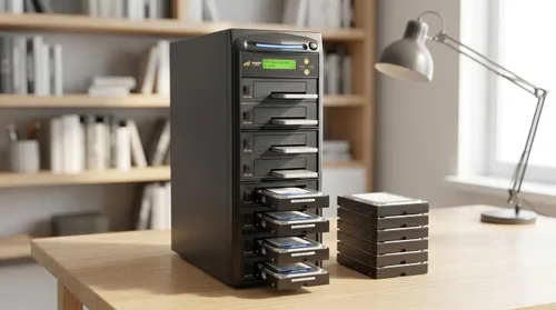 Vista 5 de Acumen Disc Duplicadora de discos duros de 1 a 7 GB/min, copiadora independiente y desinfectante/borrador compatible con DOD para múltiples discos