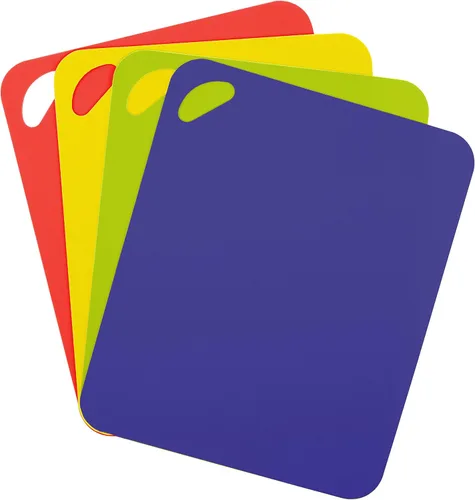 Vista 10 de Dexas Tabla de Cortar de Servicio Pesado Grippmat, Tablas de Cortar Flexibles para Cocina, Juego de 4, Tapete de Corte de Tabla de Plástico