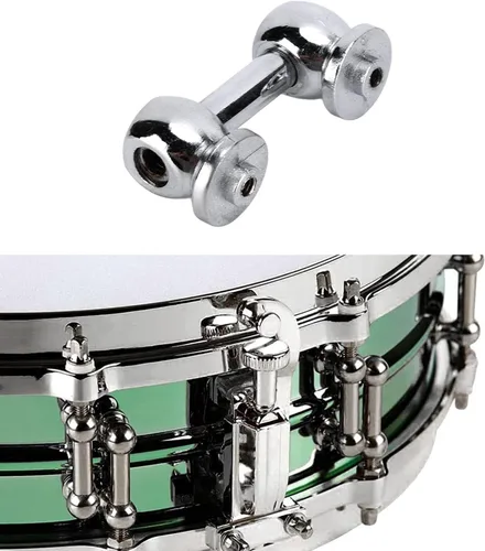Vista 3 de Paquete de 6 lengüetas de tambor plateadas, de un solo extremo, con tornillos de montaje, piezas de percusión (1.5 pulgadas)