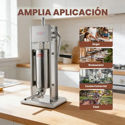 Vista 8 de Hakka 2 en 1 embutidora de salchichas y máquinas para hacer churro español (11 libras/5 L)