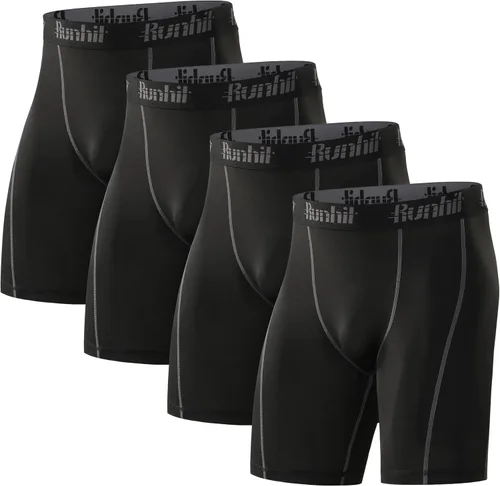 Vista 16 de Runhit - Pantalones cortos de compresión para hombre, ropa interior de licra, pantalones cortos para correr, entrenamiento y actividades deportivas