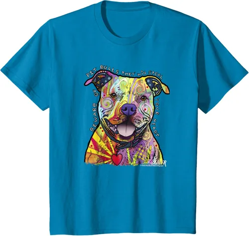 Vista 47 de Beware Of Pit Bulls, Dean Russo Pitbull Original - Camiseta para amantes de los perros, Negro
