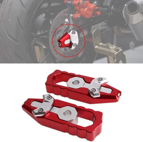 Vista 8 de Kit de ajustador de eje de cadena, tensor de ajuste de cadena de aluminio CNC Billet, herramienta de ajuste de cadena de motocicleta, carrete