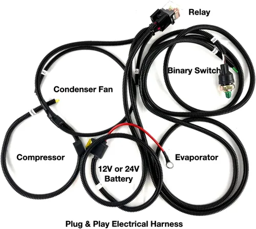 Vista 6 de Kit universal de aire acondicionado debajo del salpicadero, sistema completo de aire acondicionado automático con compresor, condensador, mangueras