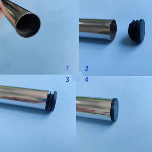 Vista 3 de 12 piezas de tapones de plástico negro de 25 mm (1 pulgada), tapa de extremo de tubo para acabado de muebles de tubo redondo