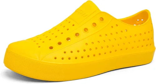 Vista 18 de FLIOZY Zuecos de jardín impermeables para hombres y mujeres, zapatos ligeros y transpirables de EVA sin cordones, cómodos y antideslizantes, calzado