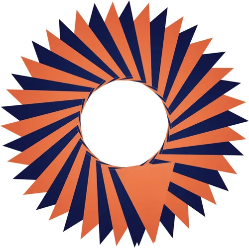 Vista 5 de Meetppy Paquete de 3 banderines de papel naranja y azul marino con purpurina de doble cara, banderines de papel triangulares, decoración colgante