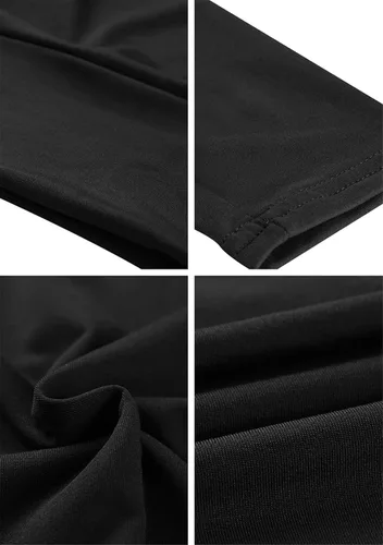 Vista 4 de YMING Vestido de manga larga de cuello alto para mujer, ajustado, vestido de club