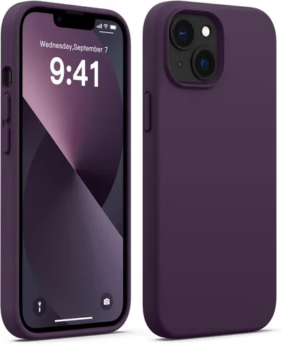 Vista 18 de AOTESIER Funda compatible con iPhone 13, [Serie Slim de silicona] Funda protectora de cuerpo completo a prueba de golpes con forro de microfibra