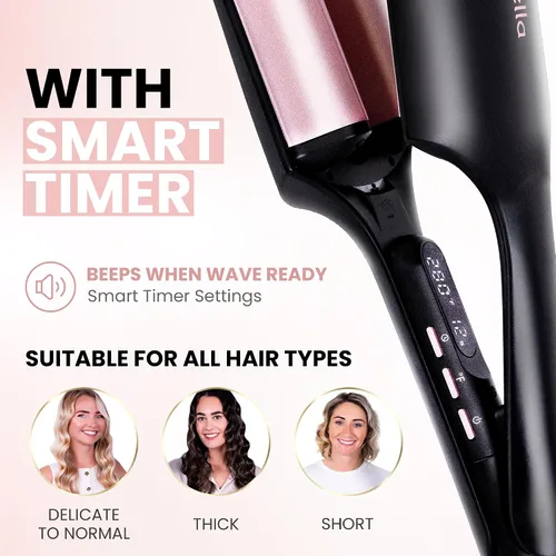 Vista 5 de ELLA BELLA® Ultimate Waver Rizador • Herramienta Rizadora • Ajustes de calor ajustables • Rizador de pelo de doble voltaje • Tecnología