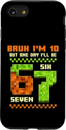 Vista 18 de Bruh I'm 10 But One-Day I'll Be 67 Retro 10th Birthday Kids Case for iPhone XR