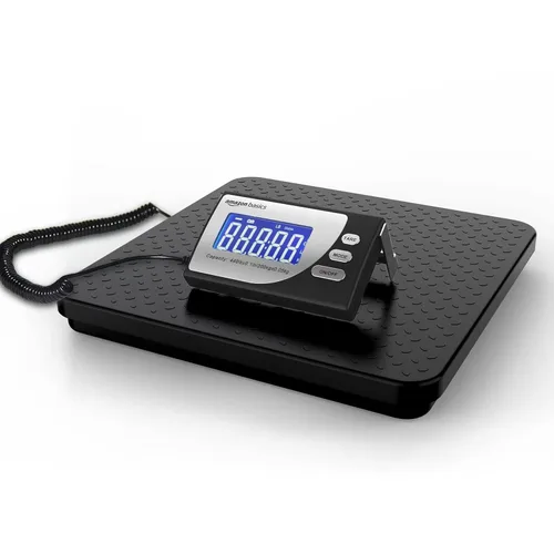 Vista 10 de Amazon Basics Báscula postal digital, adaptador de CA, capacidad de 65 lb, precisión de 0.1 oz, negra