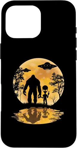 Vista 19 de Funda para iPhone 16 Alien Bigfoot Moon Sasquatch UFO Extraterrestre Hombres Mujeres