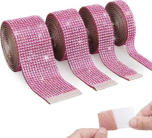 Vista 11 de 4 rollos de calcomanías autoadhesivas de diamantes de imitación de color negro, con diamantes de imitación de 0.079 pulgadas (0.079 in)