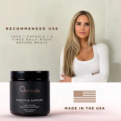 Vista 5 de OSMOSIS Suplemento enzimático de apoyo digestivo para el cuidado de la piel, 100 unidades Bioidentical enzymes improve digestion, regularity &