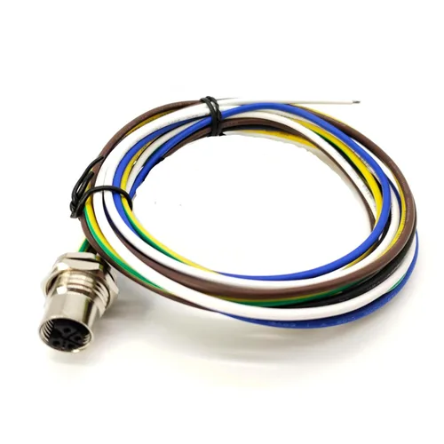 Vista 4 de M12 5 Pin 4+PE L Código Hembra Panel Receptáculo frontal M16X1.5 con cable de longitud de 3.3 ft