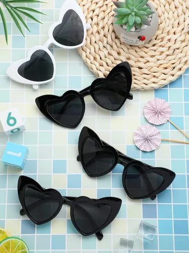 Vista 5 de 10 pares de gafas de sol para dama de honor con forma de corazón para mujer fiesta boda propuesta