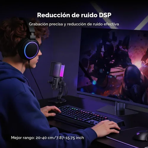Vista 7 de UGREEN Micrófono USB para juegos para transmisión, chat, micrófono