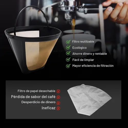 Vista 4 de Paquete de 2 filtros de café reutilizables #4 para cafetera Ninja Dual Brew 2* filtro de plástico