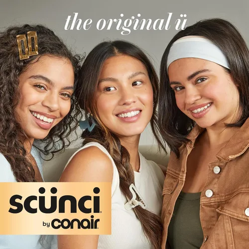 Vista 6 de Scunci by Conair Scrunchies, satén, terciopelo, sherpa, paquete de 20