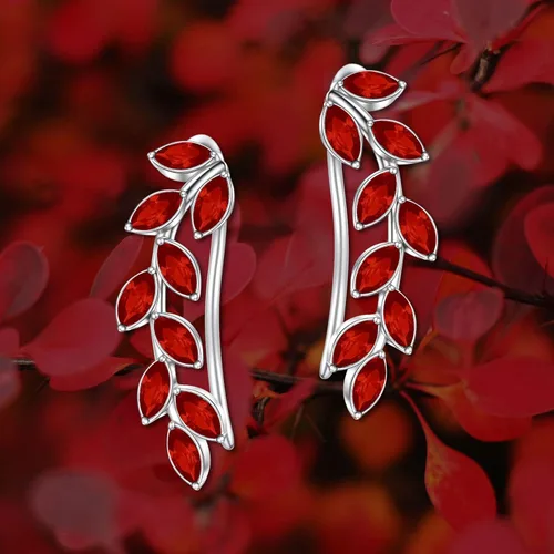 Vista 6 de AOBOCO Aretes de plata de ley 925 hipoalergénicos para orejas sensibles, hechos con cristales austriacos