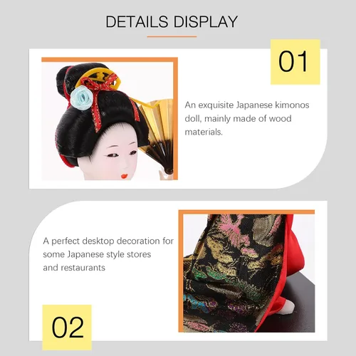 Vista 8 de PRETYZOOM - Figura de geisha japonesa de 11.81 pulgadas, adorno decorativo de escritorio para mesa de restaurante, estilo Izakaya, coleccionable