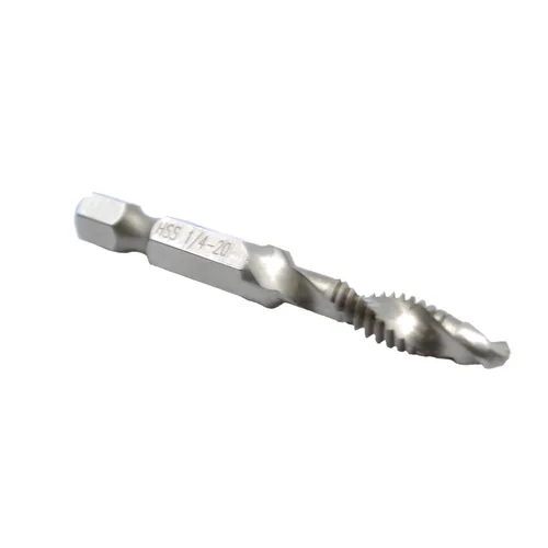 Vista 4 de TMAX Broca combinada de 2 piezas 1/4-20 y grifo multiuso desbarbado avellanador hexagonal