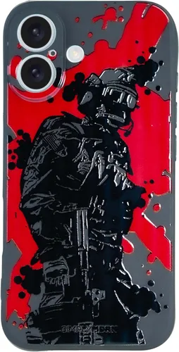 Vista 98 de SIMPLYMDRN Funda delgada para iPhone 12 Pro Max, diseño de guerrero, funda genial para hombres, funda de soldado de combate, delgada y flexible