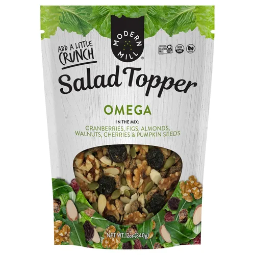 Vista 17 de Modern Mill Complemento para Ensalada Antioxidante de Gourmet Nut - Mezcla de Frutos Secos (Almendras), Arándanos Secos y Azucenas, Semillas