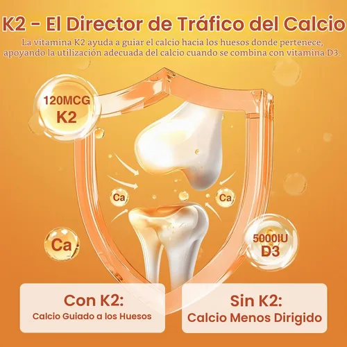 Vista 5 de DRFOSTER Vitamina D3 K2, 10000 UI D3 + 180 mcg K2, 120 cápsulas