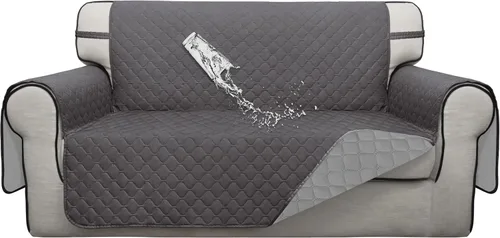 Vista 66 de ISSUNTEX Fundas de sofá de dos plazas con doble protección 100% impermeables para sala de estar, fundas para sofá de 2 cojines, protector de muebles