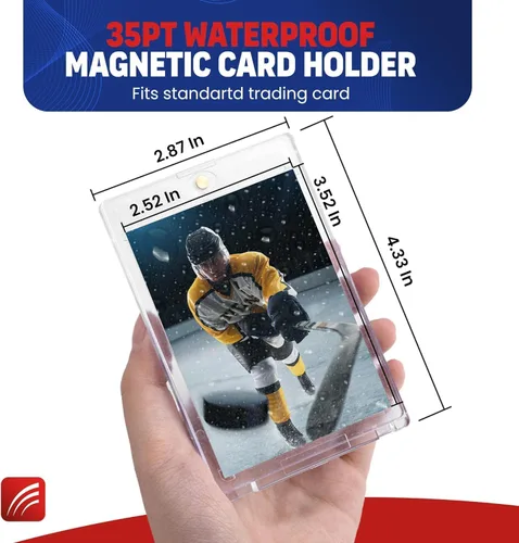 Vista 2 de Tarjetero magnético para comercio, fundas rígidas de 35 pt para deporte, MTG, YUGIOH, fundas rígidas para tarjetas (10)