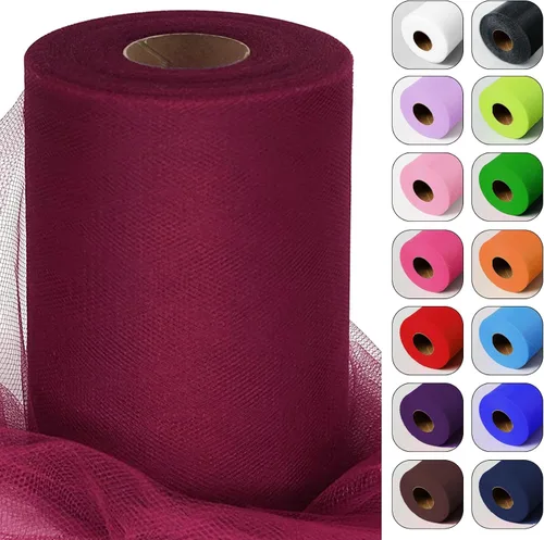 Vista 11 de Rollos de tela de tul verde ácido de 6 pulgadas por 100 yardas (300 pies) Cinta de tul para tutú, falda, envoltorio de regalo, decoración de boda
