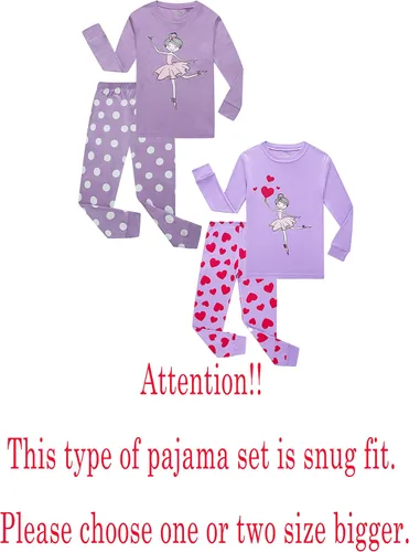 Vista 2 de Family Feeling - Pijamas para niños y niñas, conjunto de pijamas de 2 piezas, ropa para dormir de 100% algodón